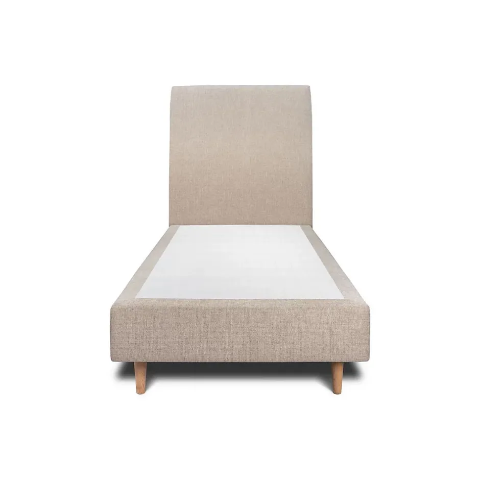 Sommeil De Plomb Lit avec tête de lit tapissier tissu et sommier tapissier - Lit en bois massif New