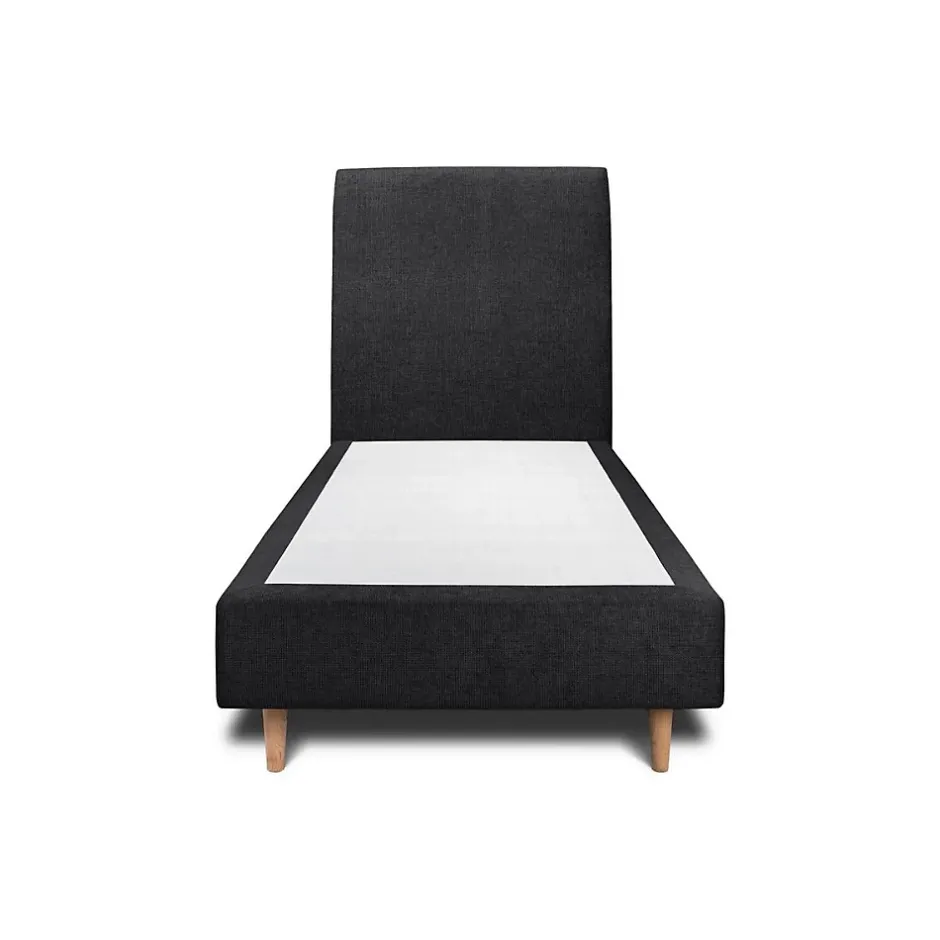 Sommeil De Plomb Lit avec tête de lit tapissier tissu et sommier tapissier - Lit en bois massif Discount
