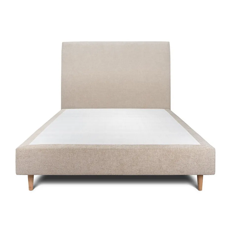 Sommeil De Plomb Lit avec tête de lit tapissier tissu et sommier tapissier - Lit en bois massif