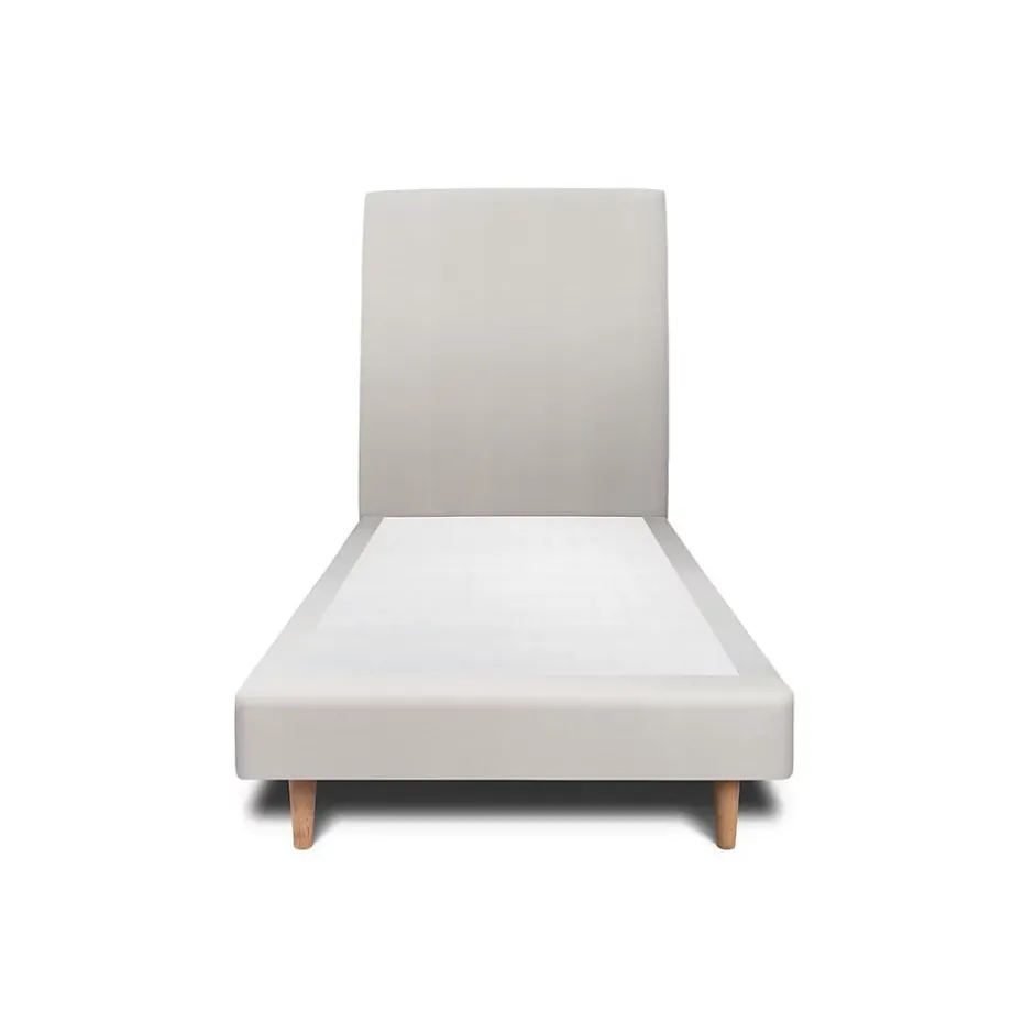 Sommeil De Plomb Lit avec tête de lit tapissier velours et sommier tapissier - Lit en bois massif Outlet