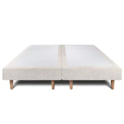 Sommeil De Plomb Lit avec tête de lit tapissier tissu et sommier tapissier - Lit en bois massif New