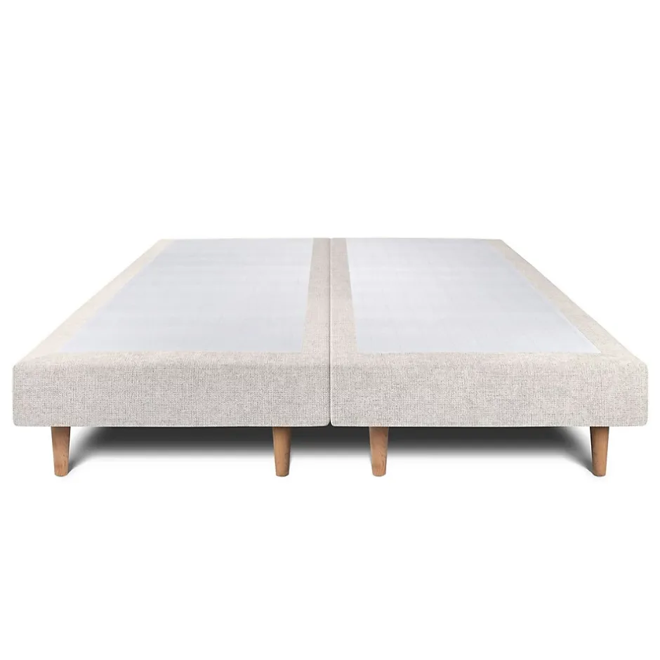 Sommeil De Plomb Lit avec tête de lit tapissier tissu et sommier tapissier - Lit en bois massif New