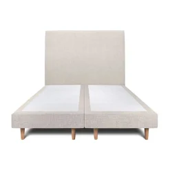 Sommeil De Plomb Lit avec tête de lit tapissier tissu et sommier tapissier - Lit en bois massif New