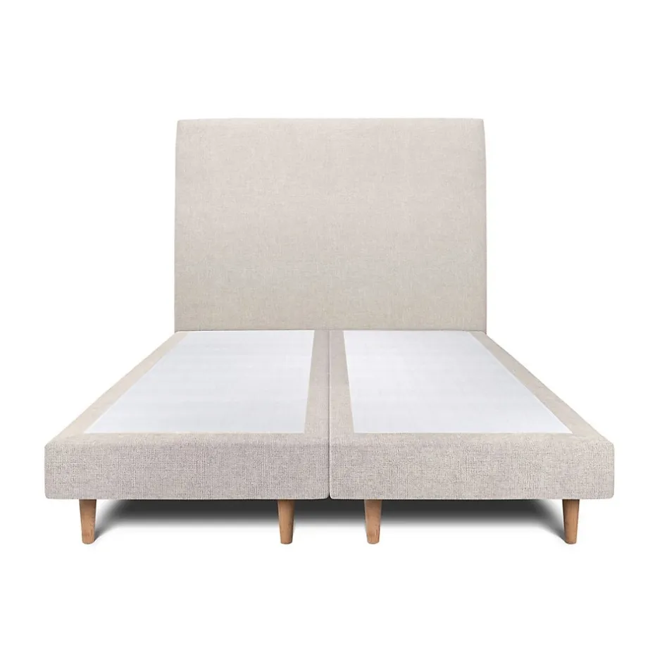 Sommeil De Plomb Lit avec tête de lit tapissier tissu et sommier tapissier - Lit en bois massif New