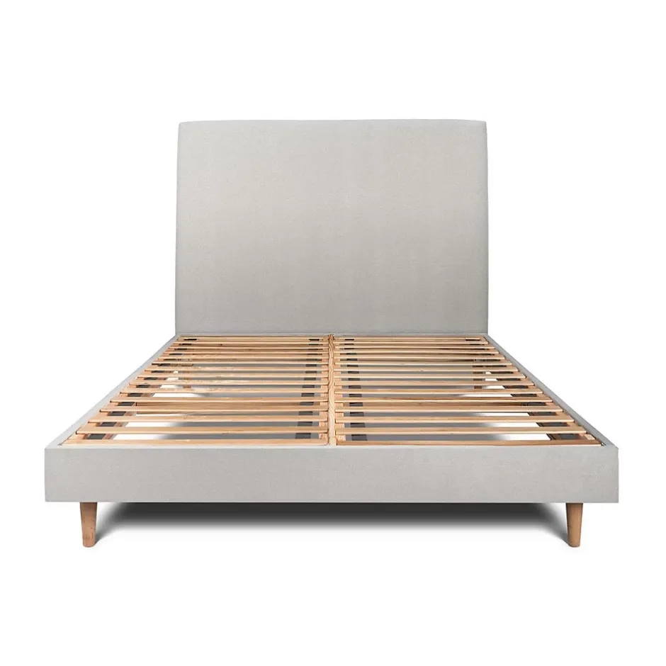 Sommeil De Plomb Lit avec tête de lit tapissier velours et sommier kit - Lit en bois massif Best