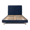 Sommeil De Plomb Lit avec tête de lit tapissier velours et sommier kit - Lit en bois massif