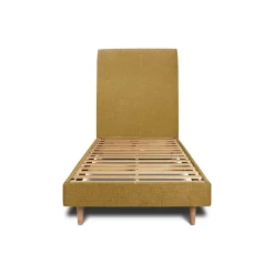 Sommeil De Plomb Lit avec tête de lit tapissier tissu et sommier kit - Lit en bois massif New