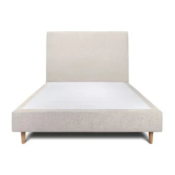 Sommeil De Plomb Lit avec tête de lit tapissier tissu et sommier tapissier - Lit en bois massif