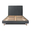 Sommeil De Plomb Lit avec tête de lit tapissier velours et sommier kit - Lit en bois massif