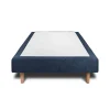Sommeil De Plomb Lit avec tête de lit tapissier tissu et sommier tapissier - Lit en bois massif Sale