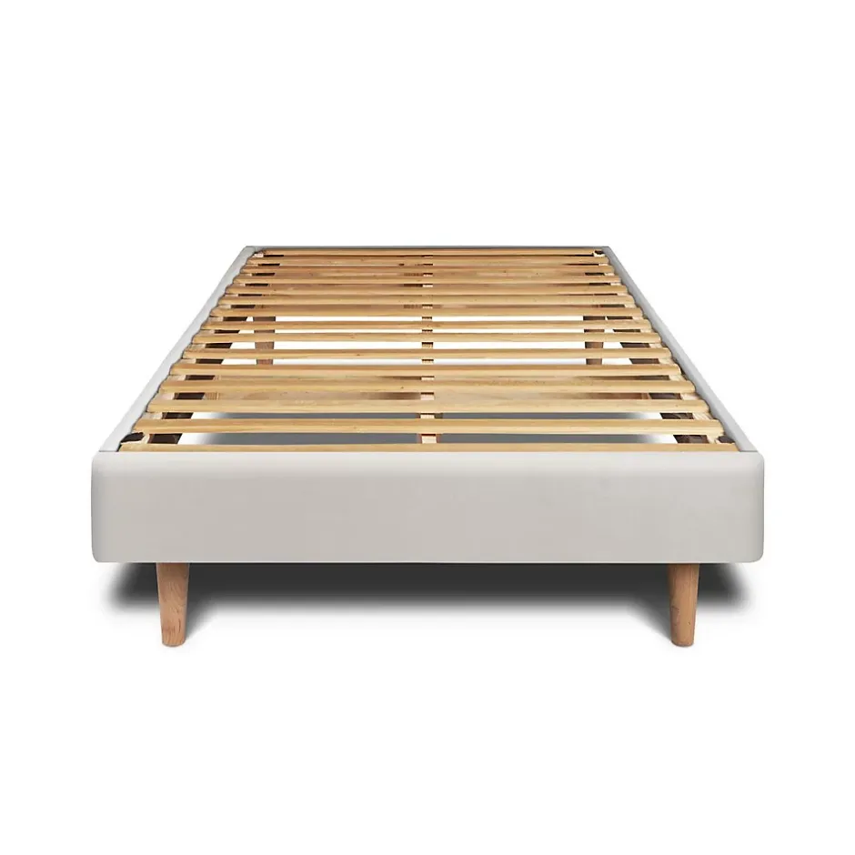 Sommeil De Plomb Lit avec tête de lit tapissier velours et sommier kit - Lit en bois massif Best