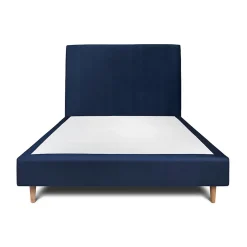 Sommeil De Plomb Lit avec tête de lit tapissier velours et sommier tapissier - Lit en bois massif Hot