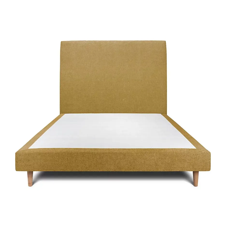 Sommeil De Plomb Lit avec tête de lit tapissier tissu et sommier tapissier - Lit en bois massif Online