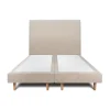 Sommeil De Plomb Lit avec tête de lit tapissier tissu et sommier tapissier - Lit en bois massif