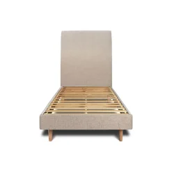 Sommeil De Plomb Lit avec tête de lit tapissier tissu et sommier kit - Lit en bois massif