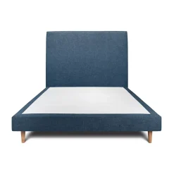 Sommeil De Plomb Lit avec tête de lit tapissier tissu et sommier tapissier - Lit en bois massif Sale