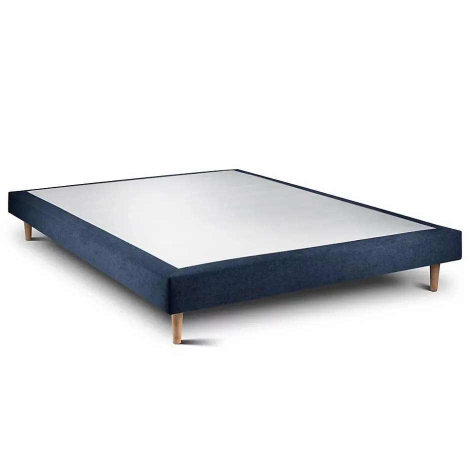 Sommeil De Plomb Lit avec tête de lit tapissier tissu et sommier tapissier - Lit en bois massif Sale