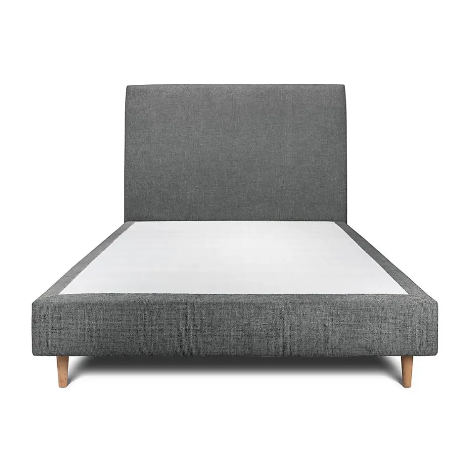 Sommeil De Plomb Lit avec tête de lit tapissier tissu et sommier tapissier - Lit en bois massif Outlet