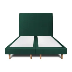 Sommeil De Plomb Lit avec tête de lit tapissier velours et sommier tapissier - Lit en bois massif Online