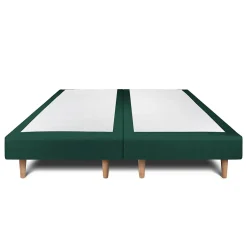 Sommeil De Plomb Lit avec tête de lit tapissier velours et sommier tapissier - Lit en bois massif Online