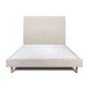 Sommeil De Plomb Lit avec tête de lit tapissier tissu et sommier tapissier - Lit en bois massif Sale