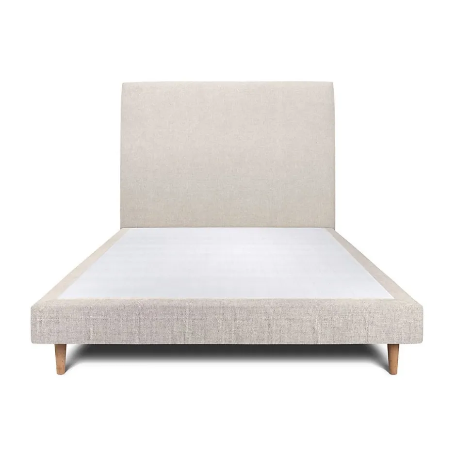 Sommeil De Plomb Lit avec tête de lit tapissier tissu et sommier tapissier - Lit en bois massif Sale