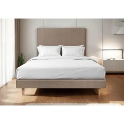 Sommeil De Plomb Lit avec tête de lit tapissier velours et sommier tapissier - Lit en bois massif