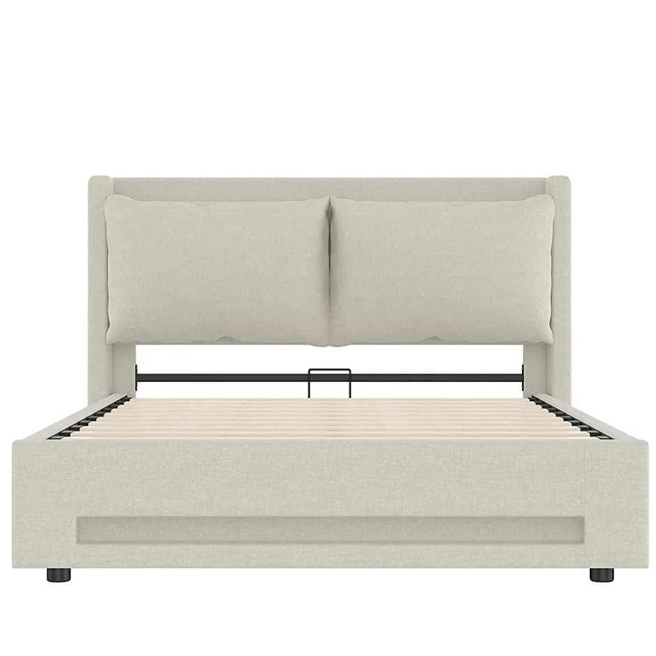 Blackcolors Lit baldaquin velours 140x200 cm, tête de lit élégante, ports USB-C, LED ambiance, rangement - moderne