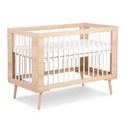 Little Sky Lit Bébé à Barreaux Avec Sommier Réglable Style Scandinave 120x60 Hêtre
