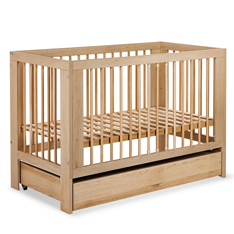 Monmobilierdesign Lit Bébé à Barreaux 120x60 Bois Avec Tiroir Sale