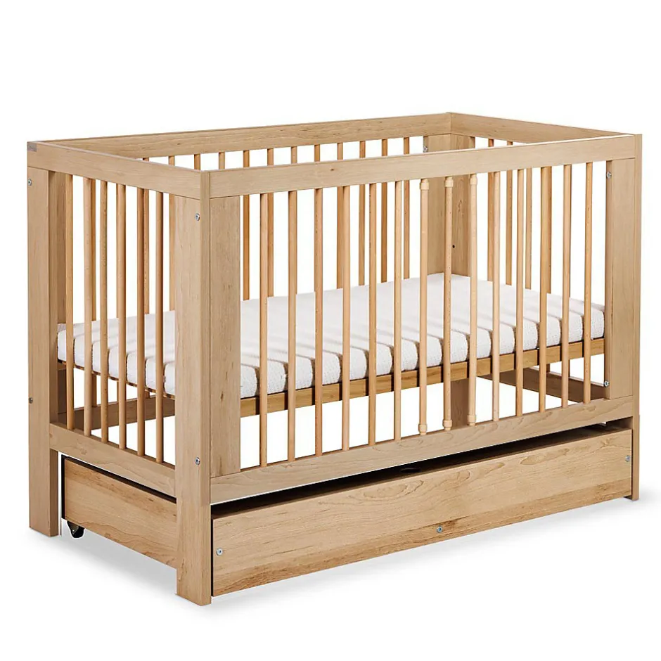 Monmobilierdesign Lit Bébé à Barreaux 120x60 Bois Avec Tiroir Sale