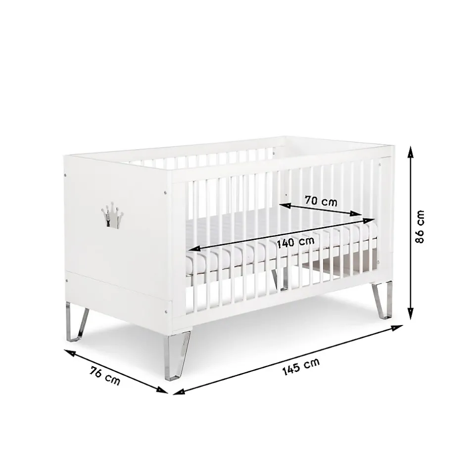 Monmobilierdesign Lit Bébé évolutif Convertible En Lit Enfant 140x70 Blanc Discount