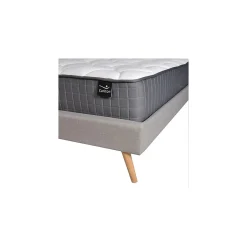 Weber Industries Lit BOREA 160x200 tissu + 1 sommier + 1 matelas CARLTON / Gris Clair Discount