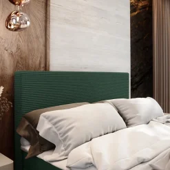 Masseno Lit Boxspring ALORIA 160X200 CM POSO 14 + KRONOS 14, Vert foncé, Lit avec matelas et rangement