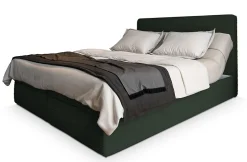 Masseno Lit Boxspring ASTOR 180X200 CM LINCOLN 39, Vert foncé, Lit avec matelas et rangement