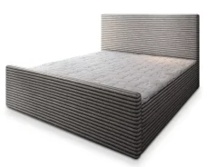 Masseno Lit Boxspring BRENTO 180X200 CM TILIA 86, Gris clair, Lit avec matelas et rangement New
