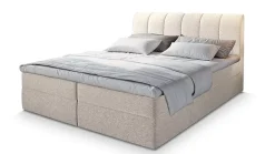 Masseno Lit Boxspring CEVANO 160X200 CM COSMIC 10, Beige, Lit avec matelas et rangement