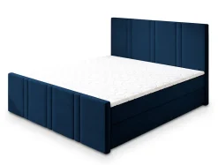 Masseno Lit Boxspring COMOZA 160X200 CM KRONOS 09, Bleu, Lit avec matelas et rangement