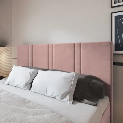 Masseno Lit Boxspring COMOZA 160X200 CM KRONOS 27, Rose, Lit avec matelas et rangement Hot