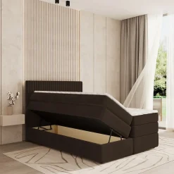 Masseno Lit Boxspring FELBIO 160X200 CM KRONOS 06, Marron, Lit avec matelas et rangement Best
