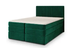 Masseno Lit Boxspring FELBIO 160X200 CM KRONOS 19, Vert foncé, Lit avec matelas et rangement