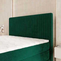 Masseno Lit Boxspring FELBIO 160X200 CM KRONOS 19, Vert foncé, Lit avec matelas et rangement