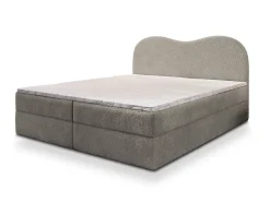 Masseno Lit Boxspring FLUVIA 180X200 CM NOW OR NEVER 83, Gris clair, Lit avec matelas et rangement Clearance