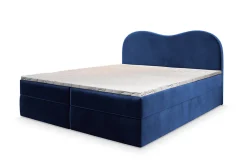 Masseno Lit Boxspring FLUVIA 140X200 CM MONOLITH 77, Bleu, Lit avec matelas et rangement