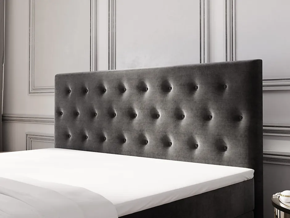 Masseno Lit Boxspring FONDI 180X200 CM CASABLANCA 04, Beige, Lit avec matelas et rangement
