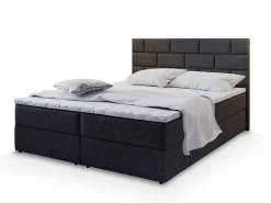 Masseno Lit Boxspring KERLO 160x200 CM INARI 100, Noir, Lit avec matelas et rangement