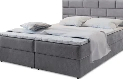 Masseno Lit Boxspring KERLO 160X200 CM COSMIC 160, Gris, Lit avec matelas et rangement