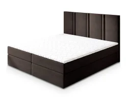 Masseno Lit Boxspring LARIO 180X200 CM KRONOS 06, Marron, Lit avec matelas et rangement