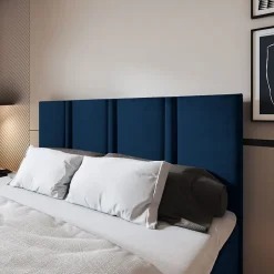 Masseno Lit Boxspring LARIO 160X200 CM KRONOS 09, Bleu, Lit avec matelas et rangement