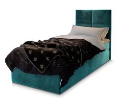 Masseno Lit Boxspring LENA 80 80X200 CM KRONOS 13, Bleu, Lit avec matelas et rangement